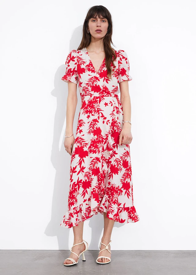 knee length dresses for ladies & Other Stories Voluminous Midi Wrap Dress