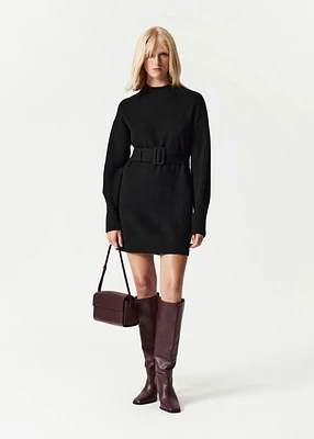 soft knit mini dress Long Sleeve Soft Mulberry Knit Mini Dress Medium main image 0