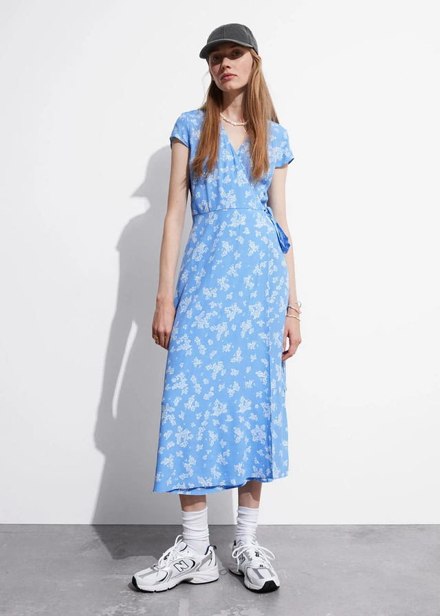 & other stories flowy wrap midi dress LaDivine 7475 Formal Long Sleeve Dress Evening Gown main image 1