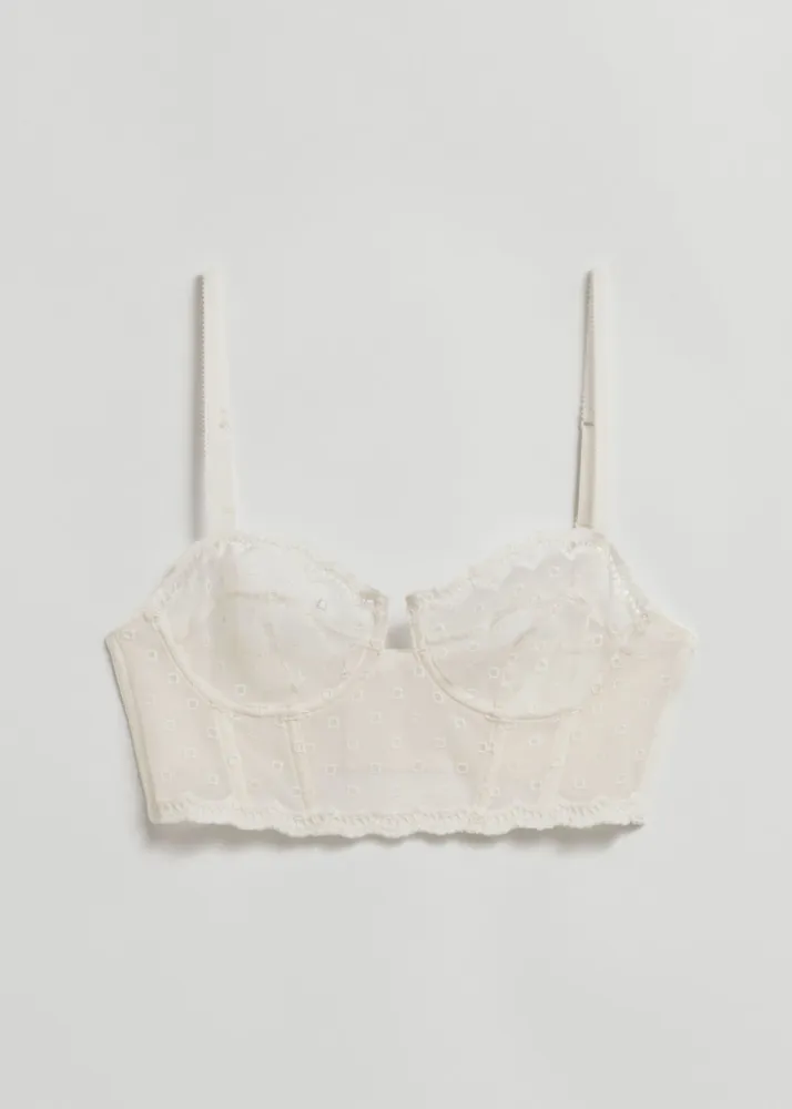 amp; Other Stories + Embroidered Floral Underwire Bra