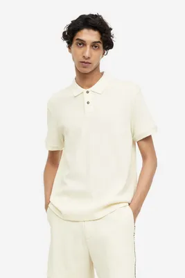 Slim Fit Waffled Polo Shirt