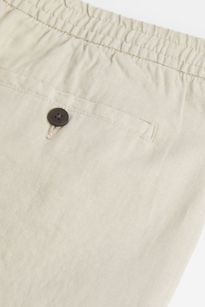 Regular Fit Linen-blend Shorts