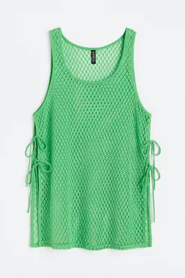 Crochet-look Tie-detail Tank Top