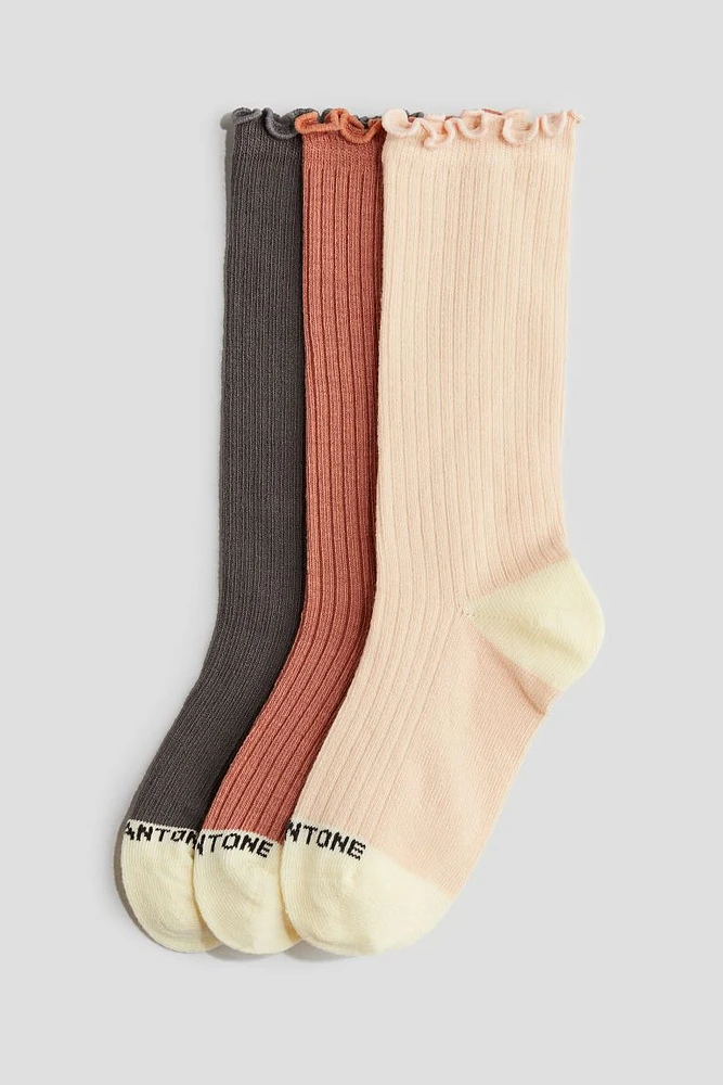 3-pack Ribbed Knee Socks