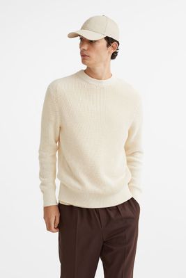 Regular Fit Waffle-knit Sweater