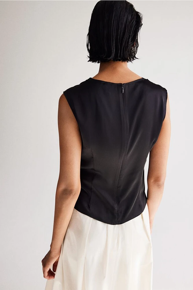 Draped Satin Top