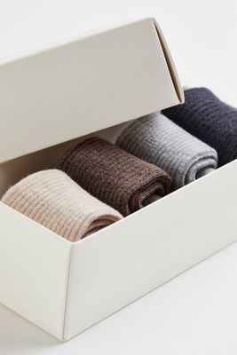 4-pack Wool-blend Socks