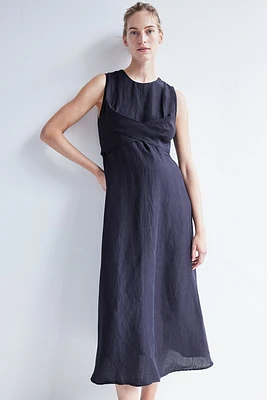 MAMA Linen-blend Dress