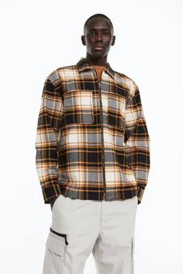Relaxed Fit Overshirt with Zipper