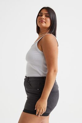 H&M+ High Waist Denim Shorts