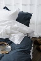 Ruffle-trimmed Twin Duvet Cover Set