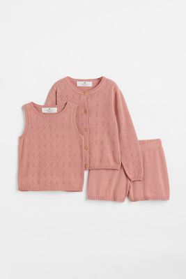 3-piece Fine-knit Cotton Set
