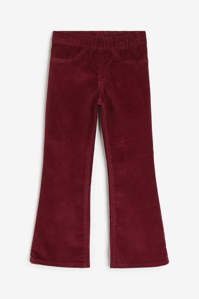 High-Waisted Button-Fly Corduroy Flare Pants for Girls