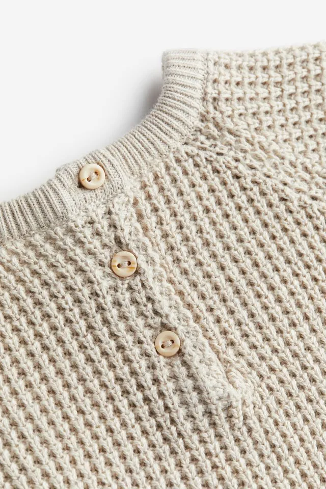 H&M Waffle-knit Cotton Sweater