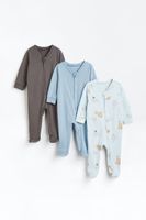 3-pack Pajama Jumpsuits with Zipper