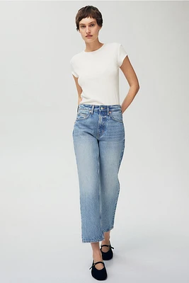 Straight High Cropped Jeans