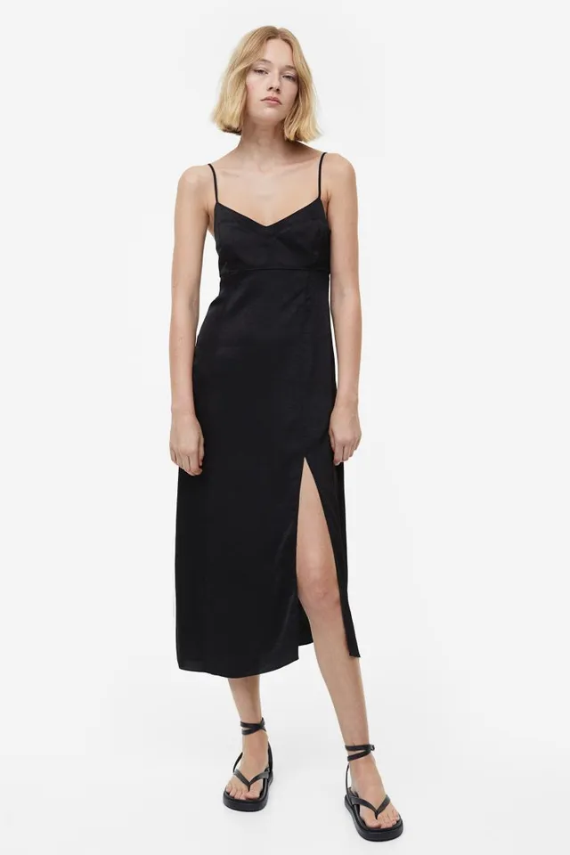 Open-backed ribbed jersey dress