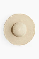 Frayed-edge Straw Hat