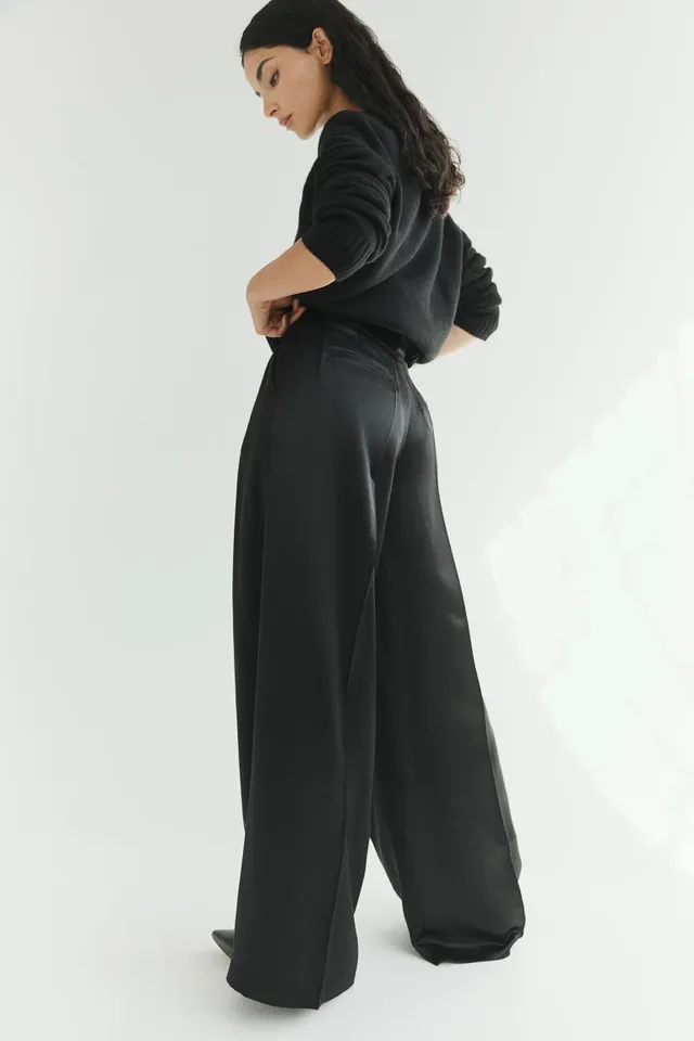H&M Silk-blend Satin Pants