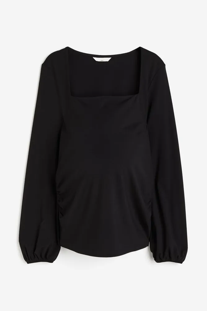 MAMA Square-neck Jersey Top