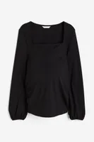 MAMA Square-neck Jersey Top