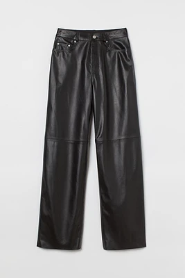 Straight-cut Leather Pants