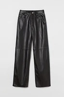 Straight-cut Leather Pants