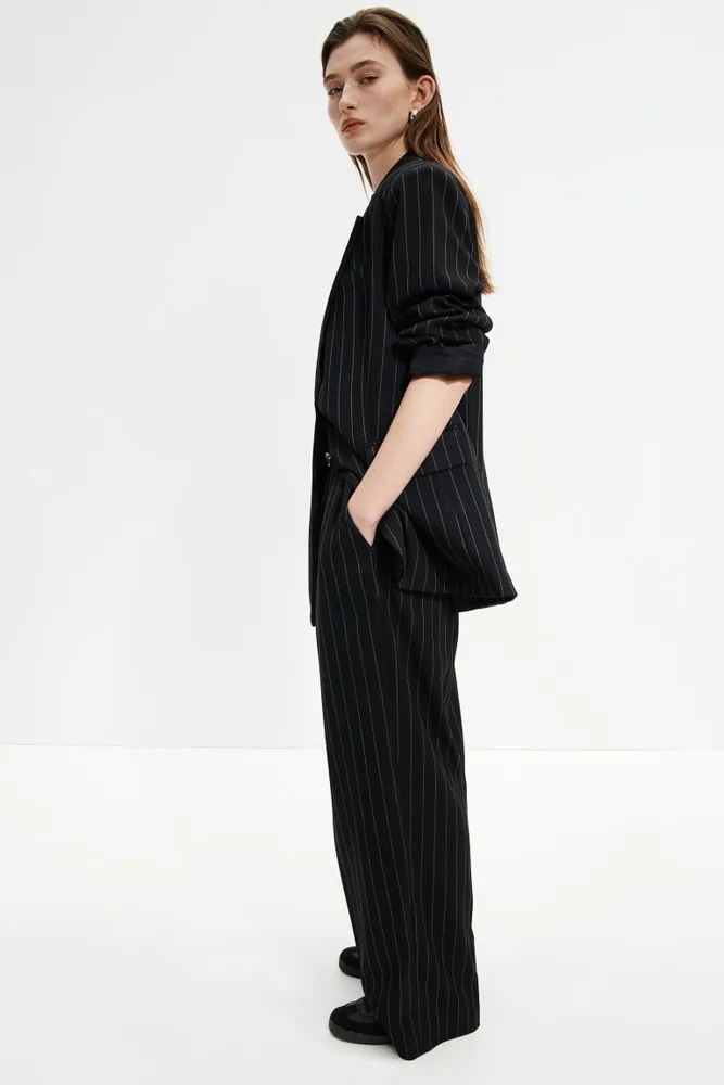 Wide-leg Twill Pants