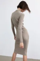 Rib-knit Mock Turtleneck Dress