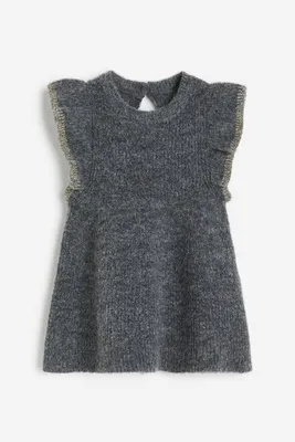 Flounce-trimmed Knit Dress