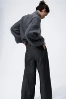 Wide-leg Twill Pants