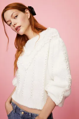 Lace-trimmed Sweater