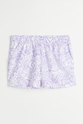 H&M+ Wide-cut Linen-blend Shorts