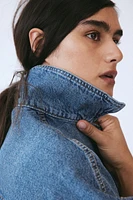 Tie-Belt Denim Jacket