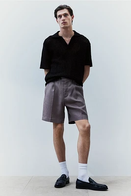 Loose Fit Pointelle-knit Polo Shirt