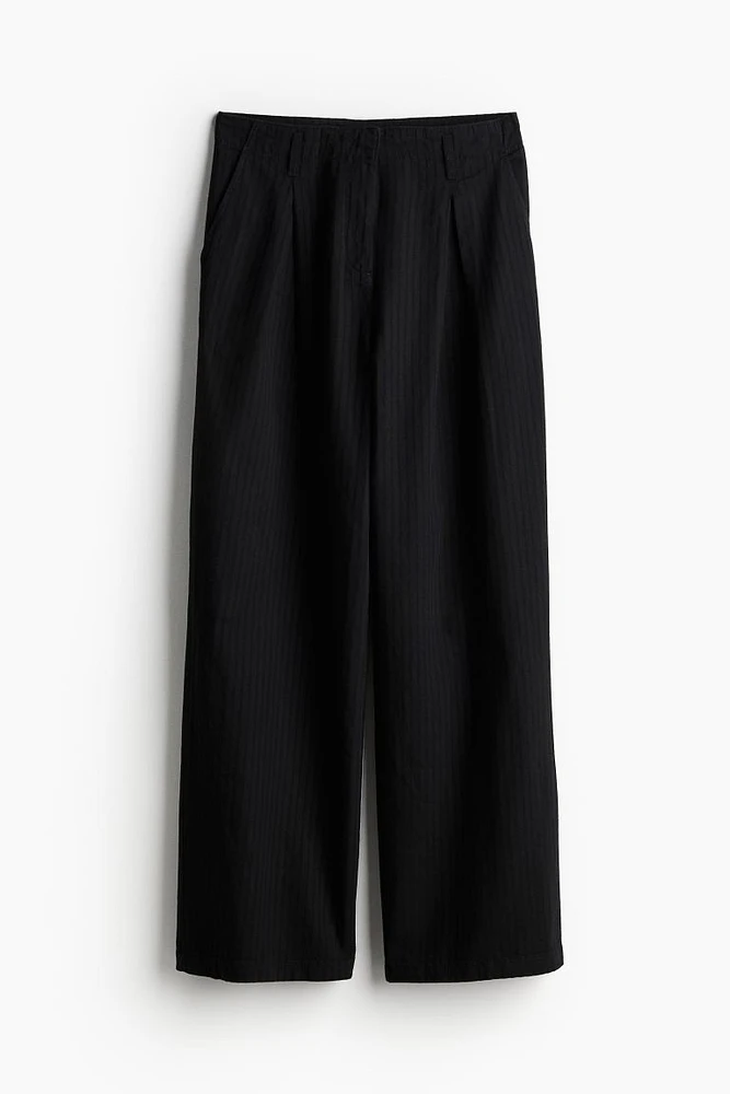 Wide-leg Linen-blend Pants