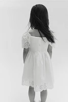 Cotton Dress with Eyelet Embroidery