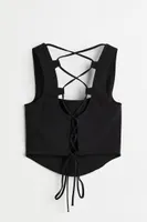 Lacing-detail corset top