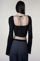Pointelle-knit Corset-style Top