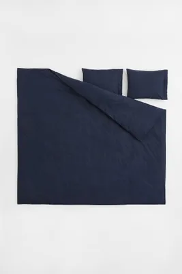 Cotton Percale King/Queen Duvet Cover Set