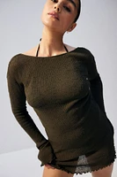 Knit Dress with Low-cut Back