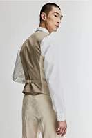 Slim Fit Linen Suit Vest