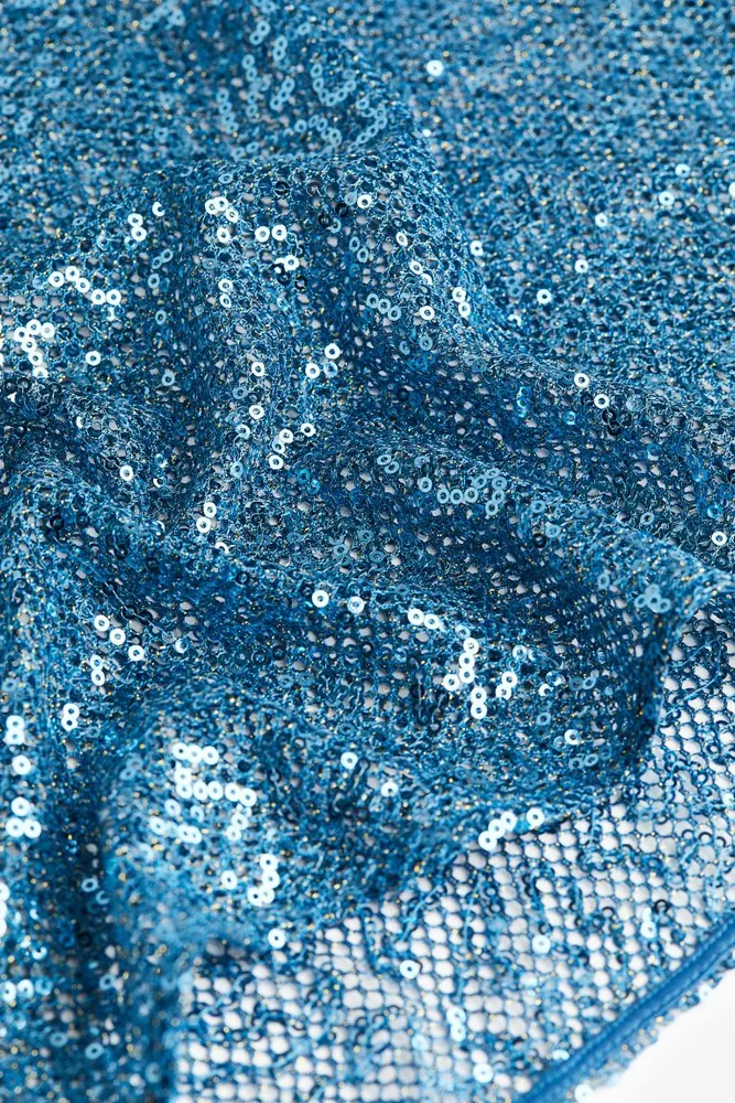 H&M. Falda azul de lentejuelas (38) NUEVO*