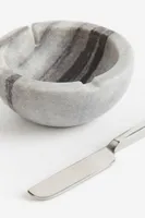 Marble Butter Bowl and Knife