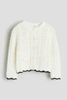 Pointelle-knit Cardigan