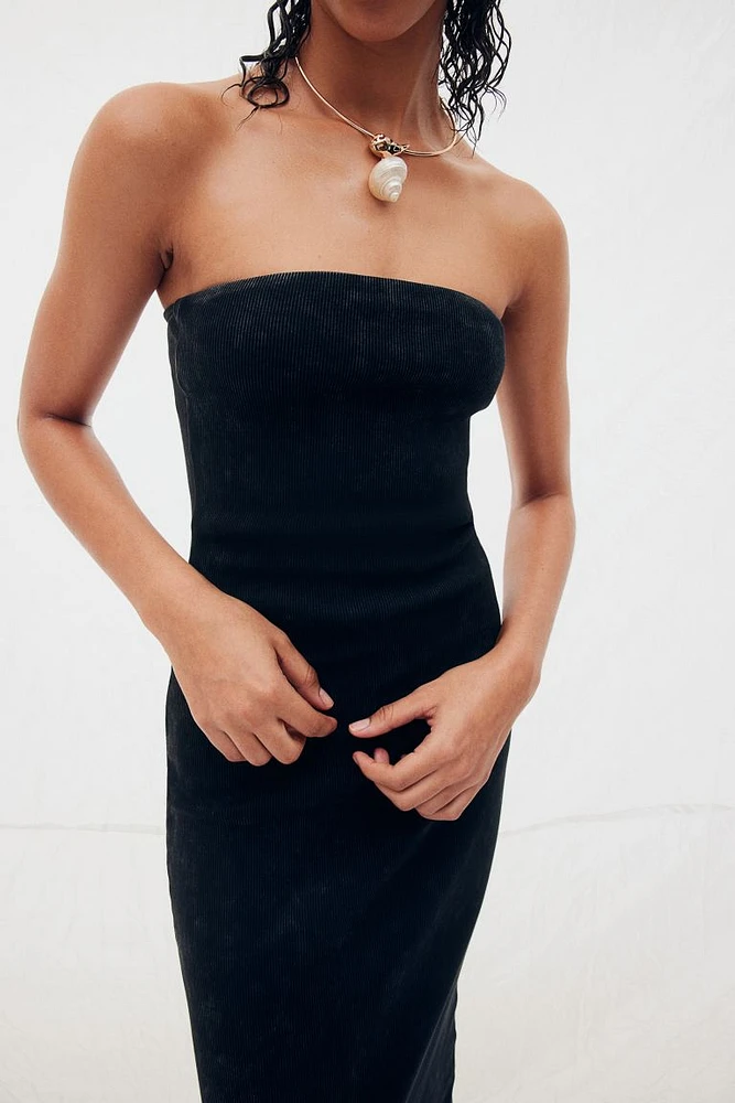 Ribbed Bandeau Dress