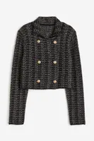 Textured-knit Double-breasted Cardigan