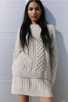 Wool-blend Cable-knit Sweater