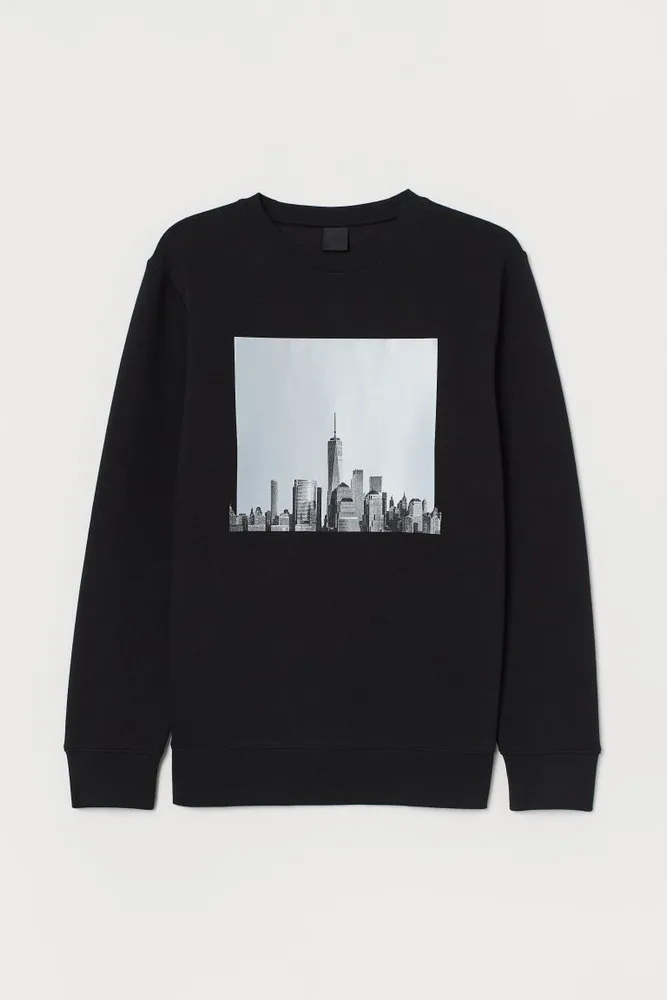 Sweatshirt with Printed Design