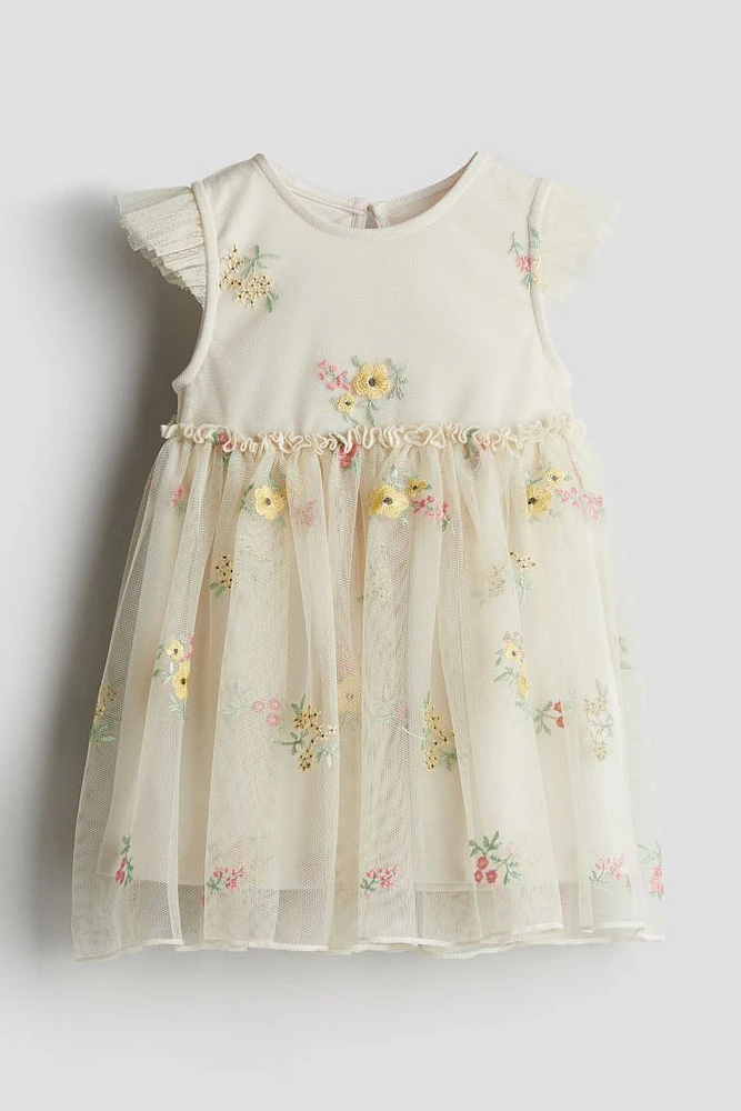 Embroidered Tulle Dress